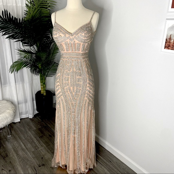 Diamond Nude Prom Dress - Picture 1 of 13